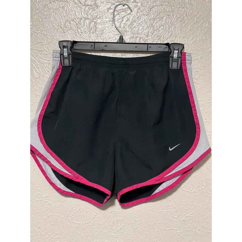 Nike Dri-FIT Tempo Running Shorts Womens Small Black Pink Grey Mesh Athletic